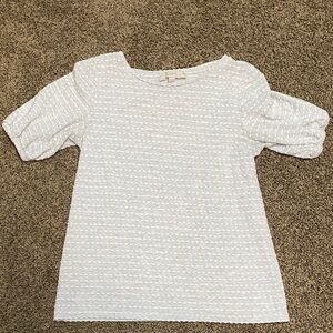 LOFT Cream Textured Blouse